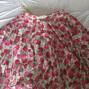 Unique Vintage Floral Swing Skirt